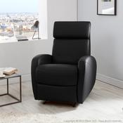 Fauteuil relax manuel en cuir avec têtière inclinable Fauteuil relax manuel en cuir
