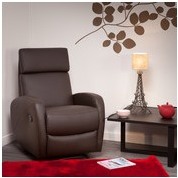 Fauteuil relax manuel en cuir avec têtière inclinable Fauteuil relax manuel en cuir