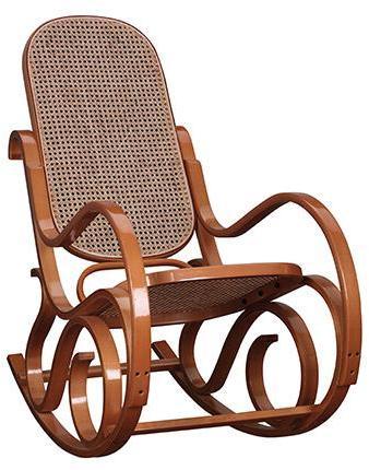 Rocking chair en bois massif coloris miel