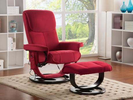 Fauteuil massant JULIO en microfibre - Rouge