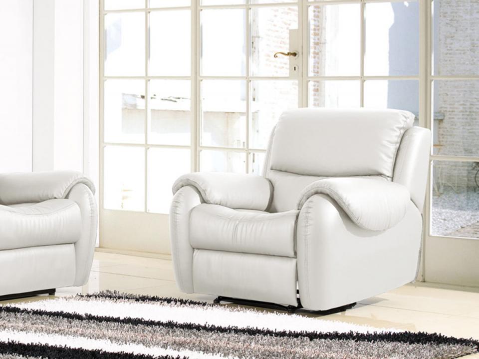 Fauteuil Cuir Relaxation INAYA - Beige