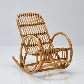 Fauteuil enfant rocking chair en rotin, Malu - La