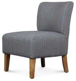 Fauteuil Crapaud Chauffeuse Tissu Tweed Bleu FEODO