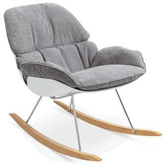 Fauteuil à bascule en tissu gris