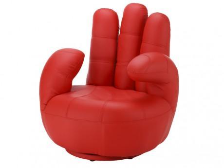 Fauteuil main pivotant CATCHY en simili - Rouge