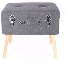 Pouf coffre SALOM coloris gris foncé Pouf coffre SALOM coloris