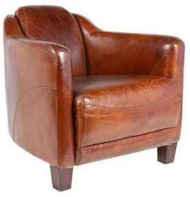 Fauteuil club cigare cuir marron vintage Fauteuil club cigare cuir