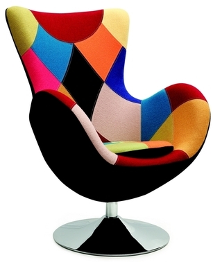 Fauteuil oeuf patchwork multicolore