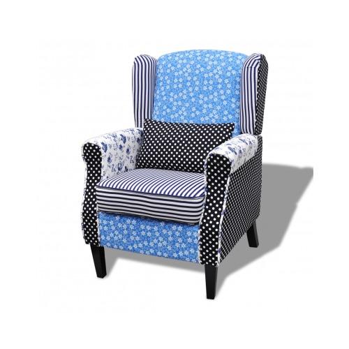 VidaXL Fauteuil patchwork relax de style campagne