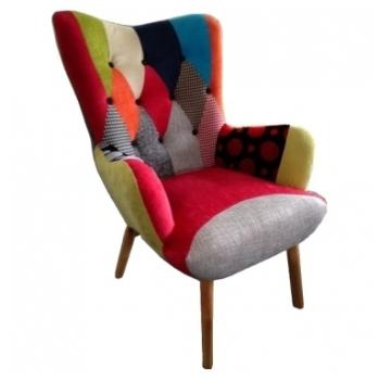 Fauteuil patchwork scandinave Java