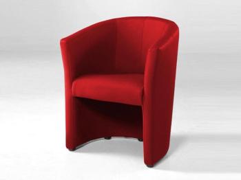 Fauteuil cabriolet moderne TANNA eco-cuir rouge