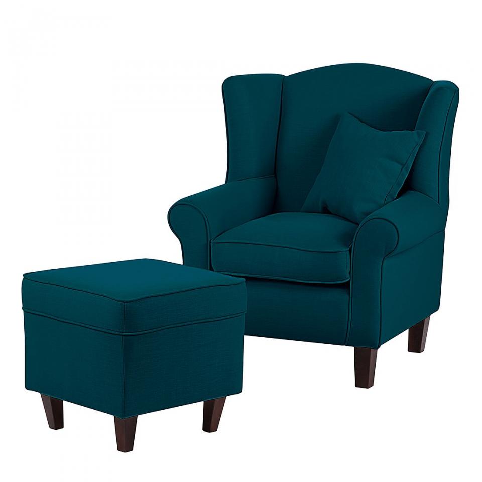 Fauteuil à oreilles Colmar - Tissu - Avec repose-p