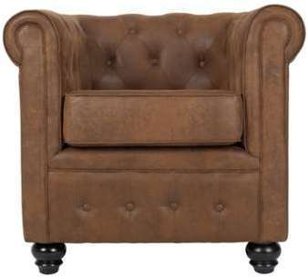 Fauteuil Chesterfield en microfibre aspect cuir vieilli Fauteuil Chesterfield en microfibre