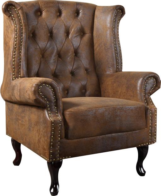 Fauteuil Chesterfield Vintage dossier haut coloris