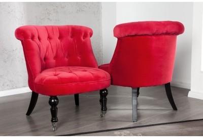 Fauteuil crapaud capitonné rouge avec roulette Fauteuil crapaud capitonné