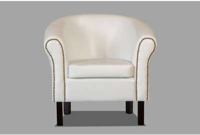 Fauteuil cabriolet blanc en PU JEFFERSON