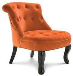 Fauteuil crapaud capitonné velours baroque - VINCE