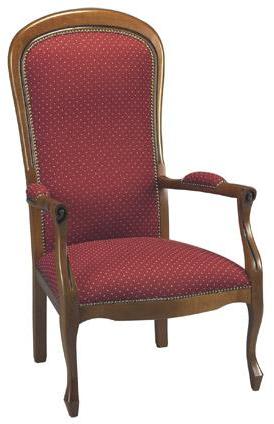 Voltaire bordeaux moucheté beige en hêtre massif teinté Voltaire bordeaux moucheté