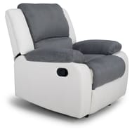 Fauteuil relax simili et tissu HELENE Couleur Gris
