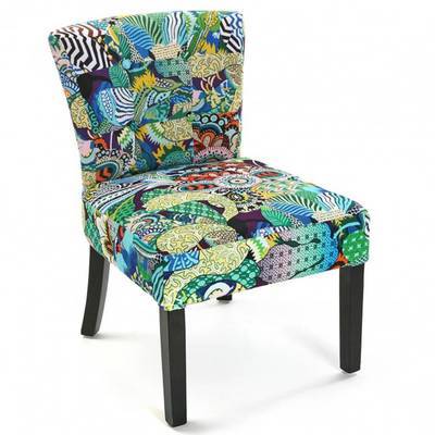Fauteuil AGNES tissu flower patchwork