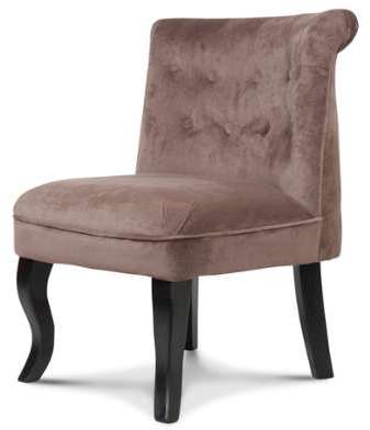 Fauteuil crapaud capitonné velours taupe Versaille