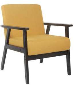 Fauteuil en tissu TOBIAS coloris jaune Fauteuil en tissu TOBIAS coloris