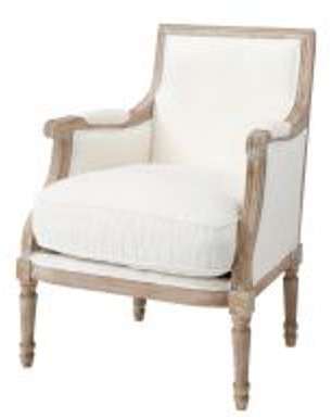 Fauteuil en lin ivoire Casanova
