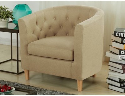 Fauteuil cabriolet en tissu KELDA - Beige