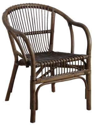 Fauteuil en rotin gris