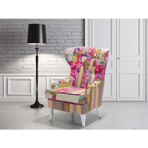 Fauteuil patchwork - fauteuil en tissu multicolore