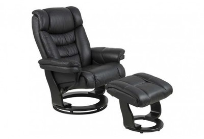 Fauteuil relax avec repose-pied en simili cuir