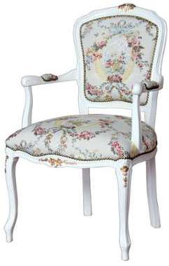Fauteuil style Louis XV laqué