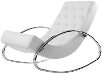 Fauteuil design blanc rocking chair CHESTY Fauteuil design blanc rocking