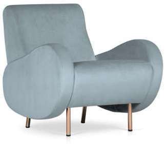 Fauteuil en velours VEGAS coloris bleu clair Fauteuil en velours VEGAS
