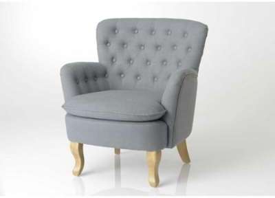 Fauteuil crapaud capitonné bleu