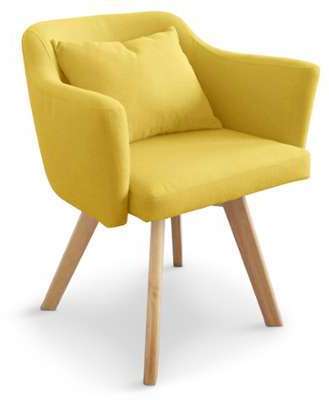 Chaise / Fauteuil scandinave Gybson Tissu Jaune
