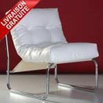 Fauteuil capitonné Blanc design pas cher