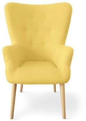 Fauteuil scandinave Barkley Tissu Jaune