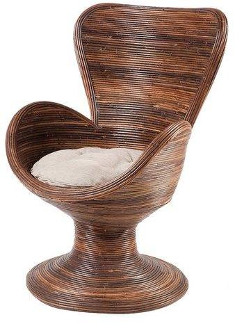 Fauteuil en Rotin Marron - Tulip - Fauteuil Modern
