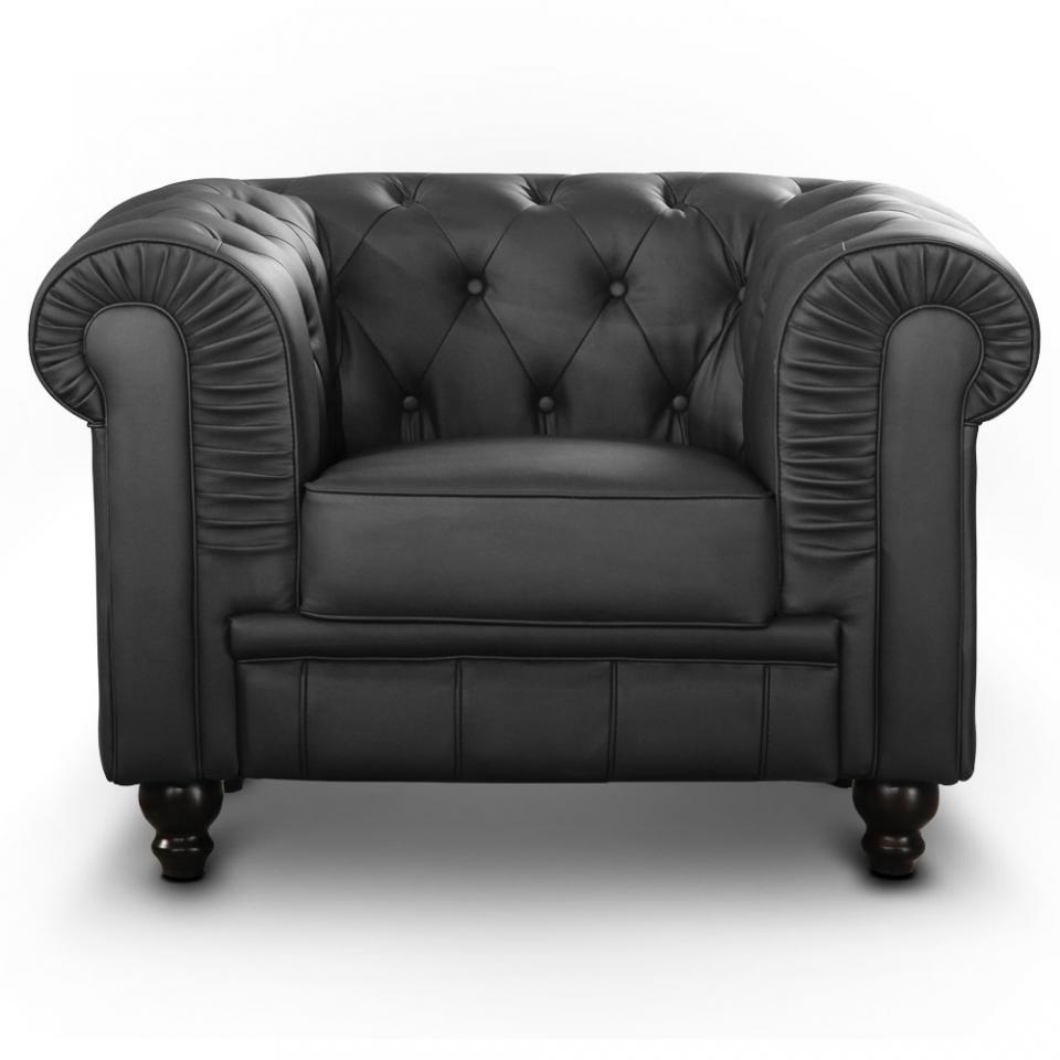 Fauteuil Chesterfield Noir