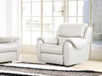 Fauteuil Cuir Relaxation INAYA - Gris souris