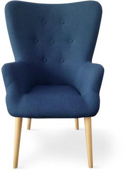 Fauteuil scandinave Barkley Tissu Bleu