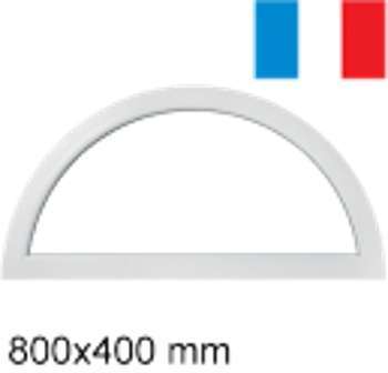 Fenêtre demi-lune fixe pvc tableau 800x400 mm - fenêtres Fenêtre demi-lune fixe pvc