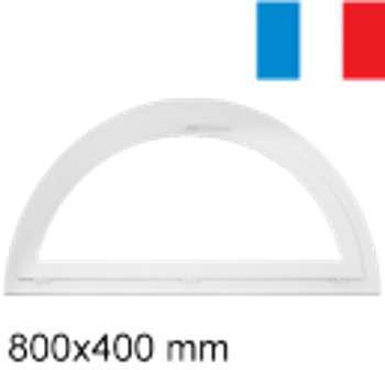 Fenêtre demi-lune à soufflet pvc tableau 800x400 mm Fenêtre demi-lune à soufflet