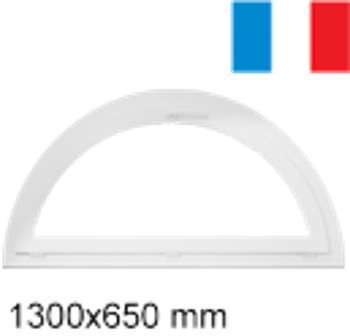 Fenêtre demi-lune à soufflet pvc tableau 1300x650 mm Fenêtre demi-lune à soufflet