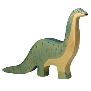 Brontosaure en bois, dinosaure bleu herbivore 21 c