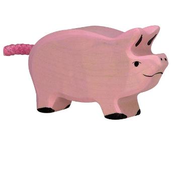 Porcelet rose en bois 4 cm