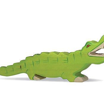 Crocodile vert en bois 7 cm Holztiger