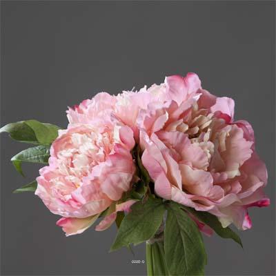 Bouquet de 3 Pivoines Rose epanouies artificielles