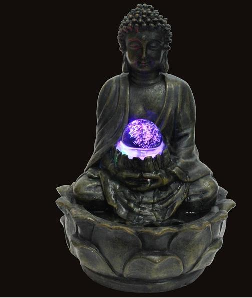 Fontaine dintérieur en résine Bouddha Méditation